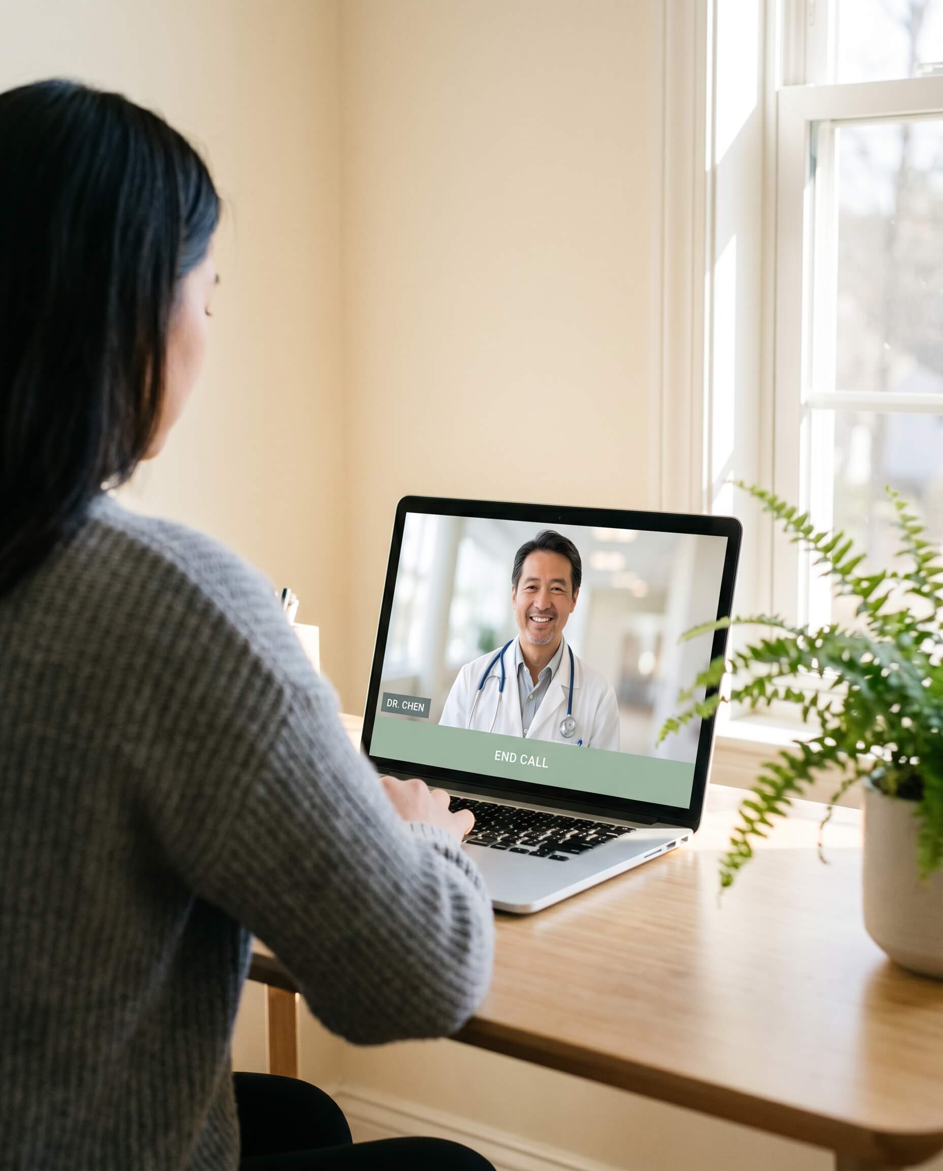 Telehealth video consultation with a US physician